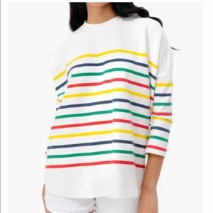 Pomander Place OS Swing Top Multi Color Strip Sweatshirt